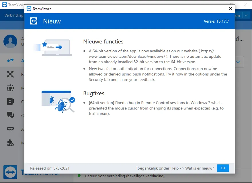 Eerst gebruik van TeamViewer